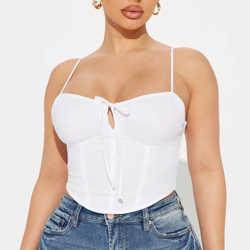 White corset tie top sz M